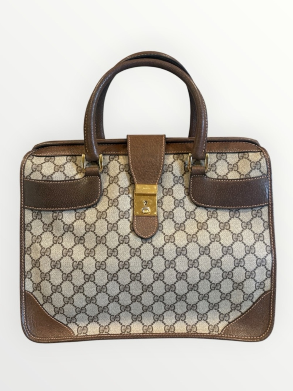 Vintage Gucci GG Supreme Structured Top Handle Bag
